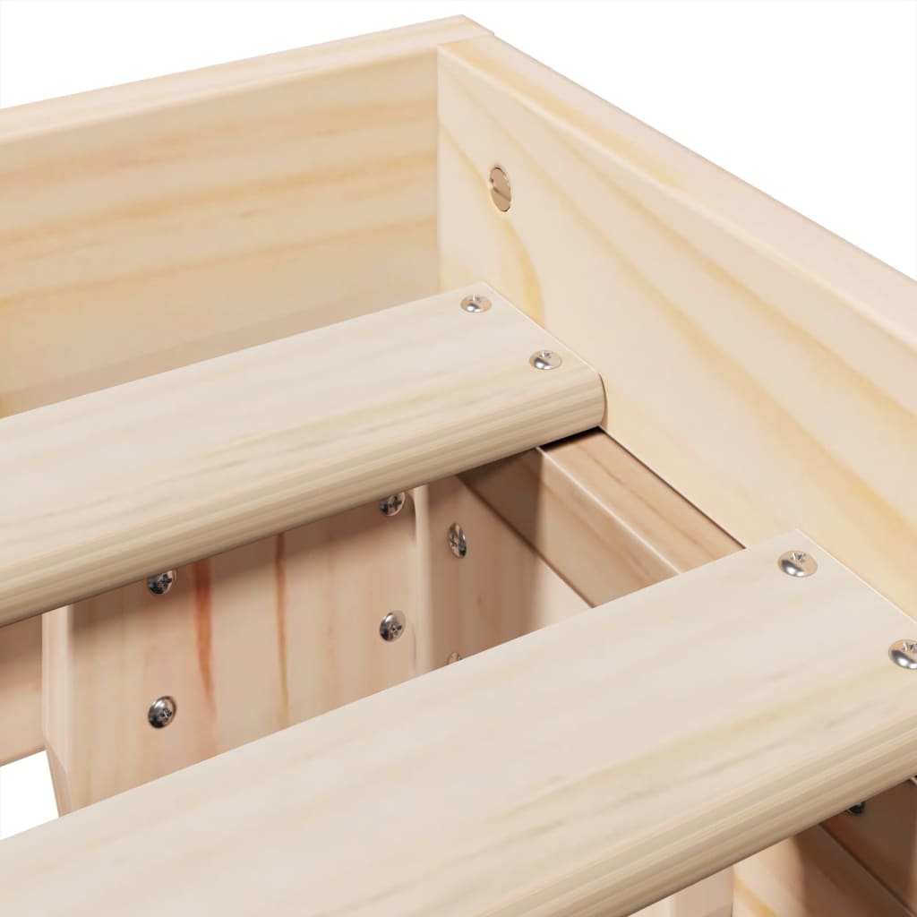 Bed Frame without Mattress 135x190 cm Double Solid Wood Pine